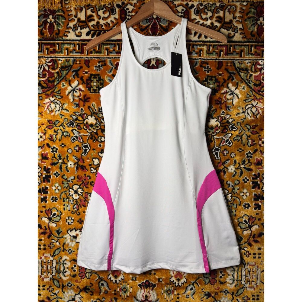 NWT FILA Baseline White and Pink Tennis Pickleball Dress size Small